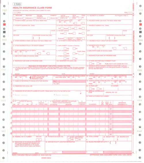 HCFA Forms 2 Part Continuous REVISED